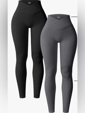 OQQ “Black” Leggings with V-Waistband